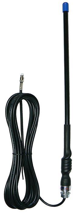 UHF CB Radio lightweight flexible whip antenna, black – 477MHz, UHF male PL259, 100W, 2.1dBi – 357mm